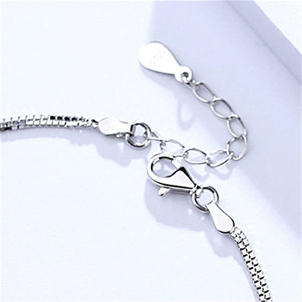 Braccialetti a Catena con Polsino in Argento Sterling Moda, Bracciale in Argento Sterling 925 da Donna Bracciale Infinito in Cristallo Squisito Regali di Gioielli in Argento Sterling