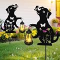 ZFNN Solar Garden Decor Lights,Outdoor Metal Dog Statues with Lantern, Waterproof Solar Lights for Yard Patio Lawn Art Decoration, Gardening Gifts for Women Mom Dog Lovers Mothers Day, 2 Pack