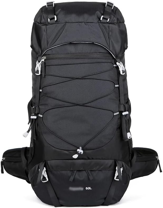 50L Hiking Backpack with Rain Cover Multifunctional Mountaineering Bag Outdoor Rucksack for Travel Trekking Camping