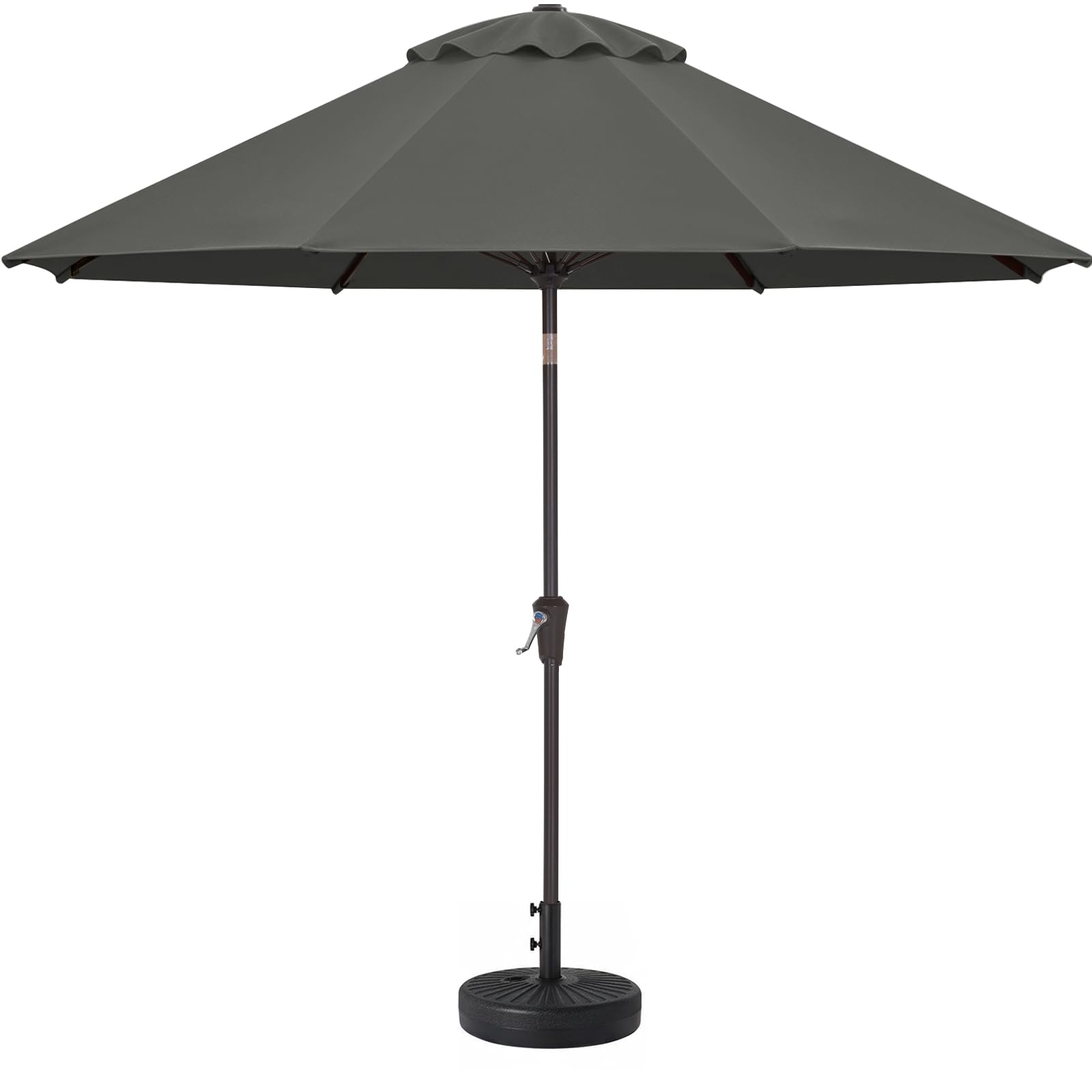 ABCCANOPY 9FT Patio Umbrella Outdoor 9 Ribs Table Umbrella（Charcoal Grey）