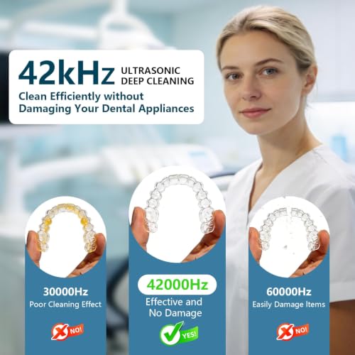 Image of Ultrasonic Denture Cleaner, with Portable UV Light for Home & Travel, White
