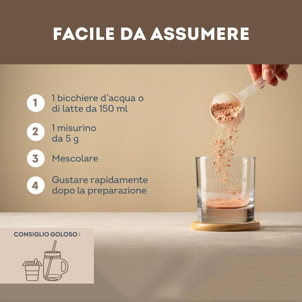 Vitavea Collagene Cacao Doypack - 2500 mg di Collagene Marino Idrolizzato Tipo 1 e 3 - Con Vitamina C, E, Selenio - Azione Antirughe - Pelle Luminosa - Gusto Cacao -150 g