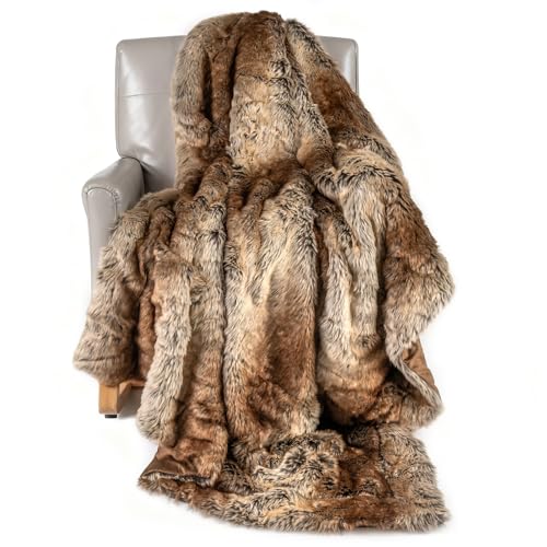 COSTWAY Pelosa per Letto Matrimoniale, Coperta in Pelliccia Sintetica Morbida e Soffice, Plaid di Lusso Spesso Caldo per Letto, Divano, 153 x 203 cm