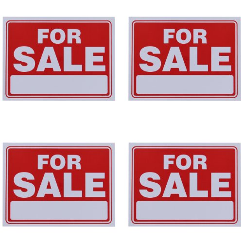 for Sale Sign 9 x 12 Inch - 4 Pack