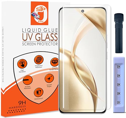 Image of UV Advanced Tempered Glass Screen Protector Compatible For Honor 200 5G (6.7 Inch, Pack of 1) Full Adhesive UV Curved Case Friendly HD Clarity with easy installation kit