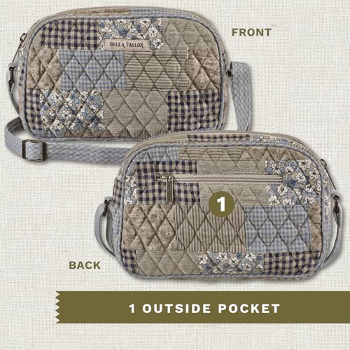 Image of Bella Taylor Simple Crossbody, Quilted Handbag for Women | Lightweight, 3-pocket compact quilted purse, hands-free carry, adjustable strap, machine washable, durable construction