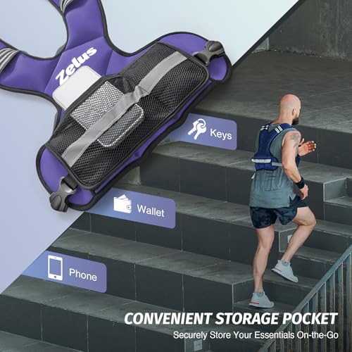 Image of ZELUS Weighted Vest for Men and Women | 4-10lb /11-20lb /20-32lb Vest with 6 Ironsand Weights for Home Workouts | Adjustable Body Weight Vest Exercise Set for Cardio and Strength Training