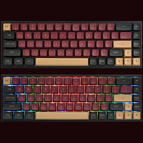 Image of Owpkeenthy Double Shot Keycaps, PBT Custom Keyboard Keycap 160 Key, CSA Profile Keycaps for 60% 65% 75% 100% Cherry MX Switches Mechanical Keyboard(Red Warrior)