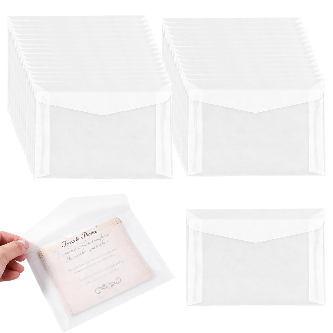 Buste da Lettera Trasparenti Mini 10x7 cm, 30 Pezzi per Inviti e Biglietti