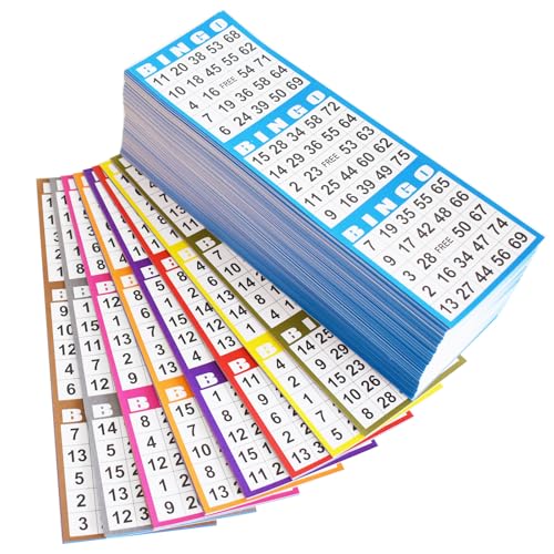 Yuanhe Bingo Game Cards Disposible – 3 Card 10 Sheets – 100 Books -10 Colors for Large Groups