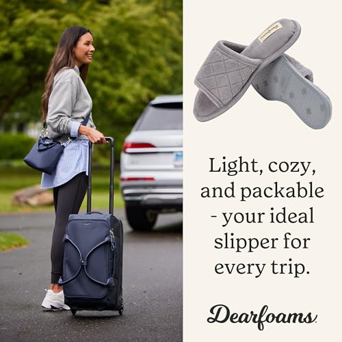 Image of Dearfoams womens Slipper Memory Foam Summer House Shoe Beatrice Terry Slide