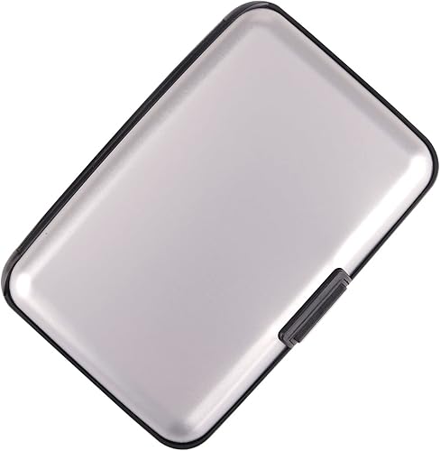 Tarjetero pequeño para tarjetas de crédito, cartera delgada RFID de metal, tarjetero para tarjetas de visita, estuche de identificación para mujeres