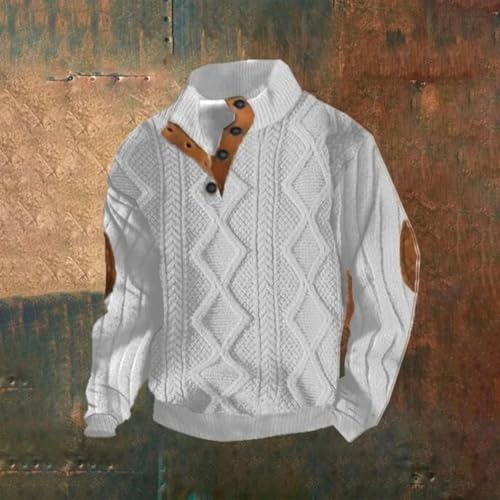 Sweat-shirt d'hiver homme col montant pull décontracté chaud