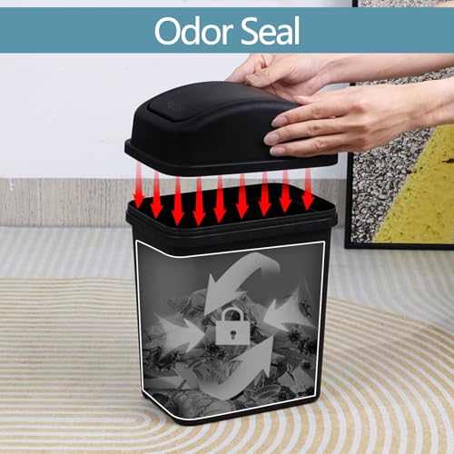 Cubo de basura de plástico de 7 litros con tapa bloquea olores 4