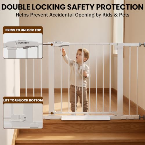 Image of Mumeasy Baby Gate for Stairs, 29.7-46 inch Walk Through Dog Gate Indoor