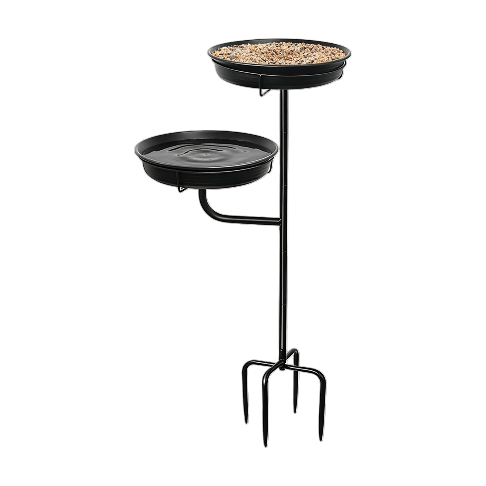 Bebedero para Pájaros Exterior Bandeja de Soporte de Metal | Bebedero para Aves de Pie con Base de 4 Púas para Jardín Patio Terraza Pabellón Césped Decoración Exterior Decoración Hogar