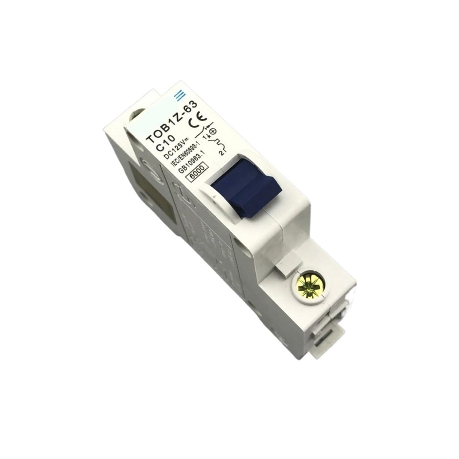 LHNBGTUIW 1P 10A DC 125V Circuit Breaker MCB C Curve 1Pcs