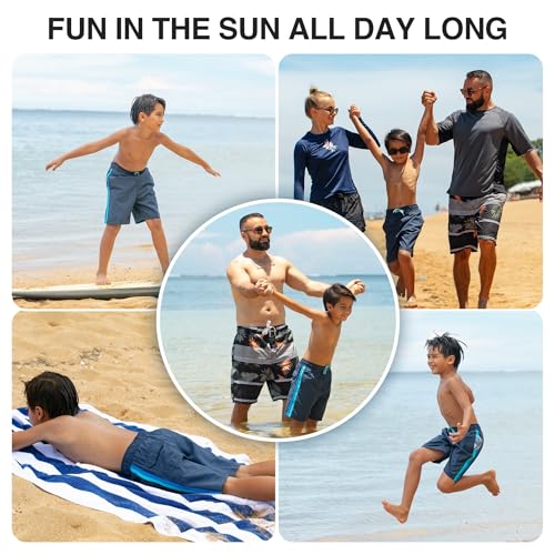 Image of Kanu Surf Boys' Toddler Troy Stripe Swim Trunks