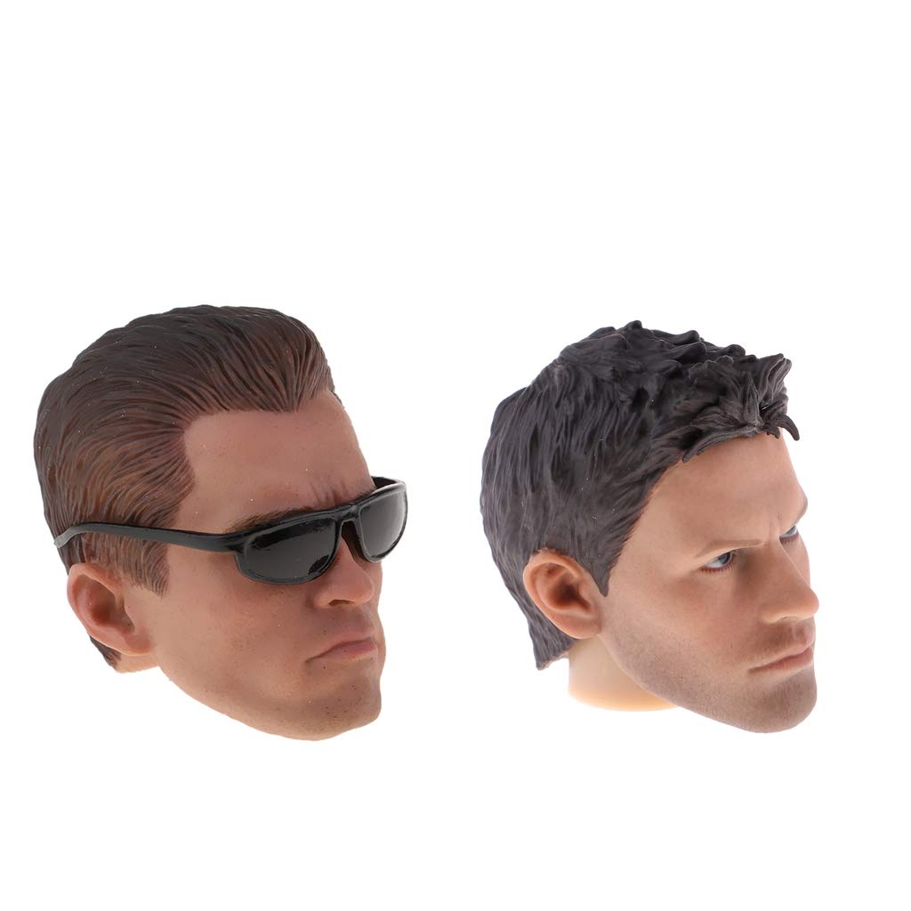 Colcolo Cabeza Masculina Esculpida para Figuras de Acción 1/6 Incluye Estructura de Rostro Varonil y Material en PVC Adecuada para Entusiastas, marrón, Tal como se Describe