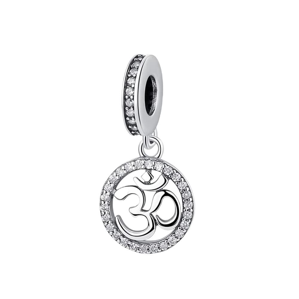 Original 100% 925 Sterling Silver Bead Charm Om Symbol Pendant Charms Meditation Fit Pandora Bracelets Women DIY Jewelry