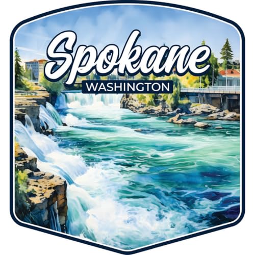 Imán decorativo souvenir diseño cascada Spokane Washington 3 pulg miniatura 1