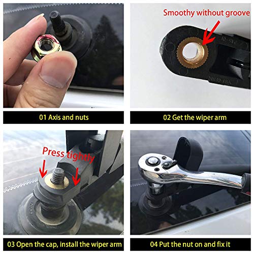 Image of Replacement for Audi Q5 2009-2017 Rear Windshield Back Wiper Arm Blade Set - OTUAYAUTO Factory OEM Replacement 8R09554071P9