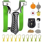 RCZZSUWE Professional Slingshot for Adults & Kids,Stainless Steel Hunting Catapult with Ergonomic Grip,High Velocity & Precision Shooting Kit (100 Ammo Balls, 10 Bands, Tactical Pouch & Targets)