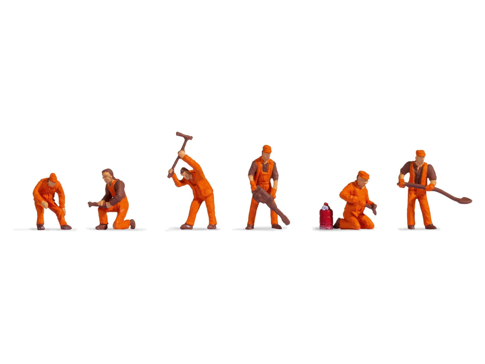 NOCH Track Building Squad, Model Railway Figures, 6 Pieces, Perfect for TT Track Gauge and Model Railway Equipment