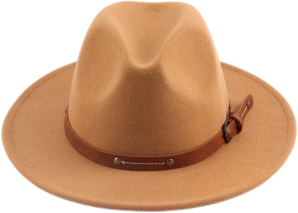Flat Top Hat Autumn and Winter Men and Women British Woolen Hat Felt Hat