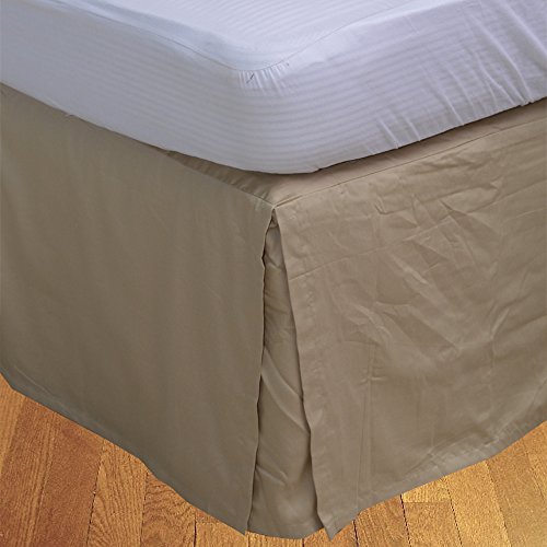 BudgetLinen 1pcs Box Jupe plissée de lit(Taupe, UK Super King Size 180x200 cm(6 pi x 6 pi 6 po), Drop Length 30cm) 100% Coton-d'Egypte Qualité Premium 300 Nombre de Fil Cover