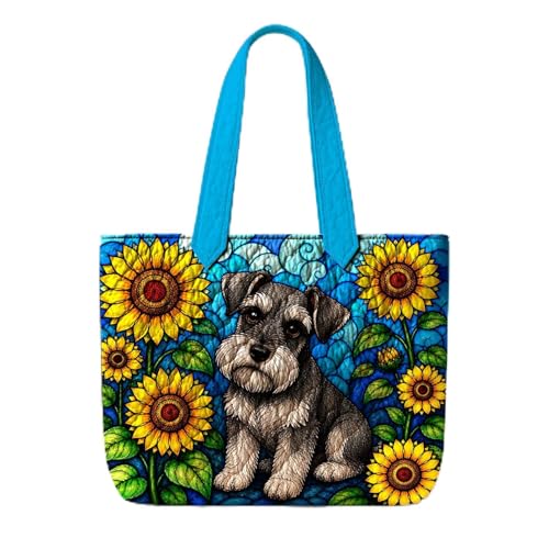 Bolso Tote acolchado con diseño de perros para mujer miniatura 1