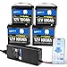 12V 100Ah LiFePO4 Bluetooth Battery (4 Pack) with 14.6V 20A Lithium Battery Charger, BCI Group 24, 100A Smart BMS, Phone Bluetooth Monitoring, 15000 deep Cycles, Marine Trolling Motor RV