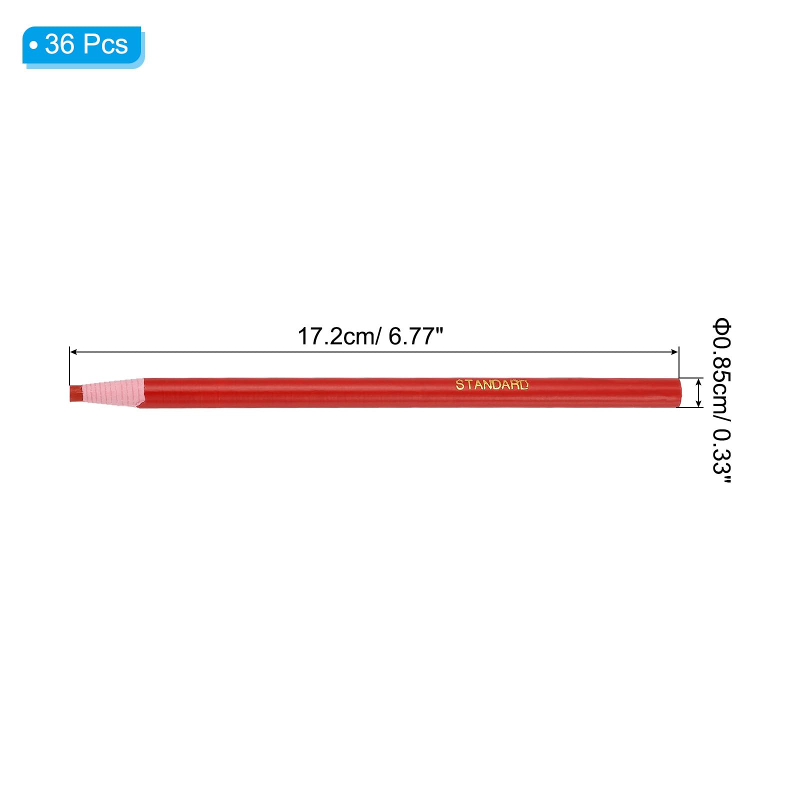 PATIKIL Peel-Off China Markers, 36 Pack Grease Wax Pencils Wood for Glass Garments Drawing Film Paper Vinyl Metal, Red - Image 2