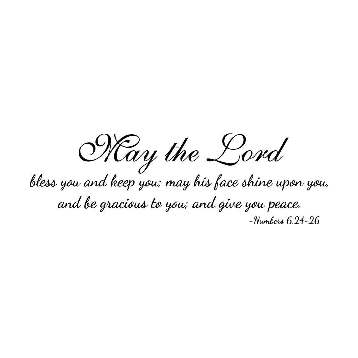 Christionity Scripture Quote Wall Sticker Vinyl Numbers 6:24-26 Bible Verse Living Room Wall Decals Removable Home Decor Extra Large - 45x142cm — image 1