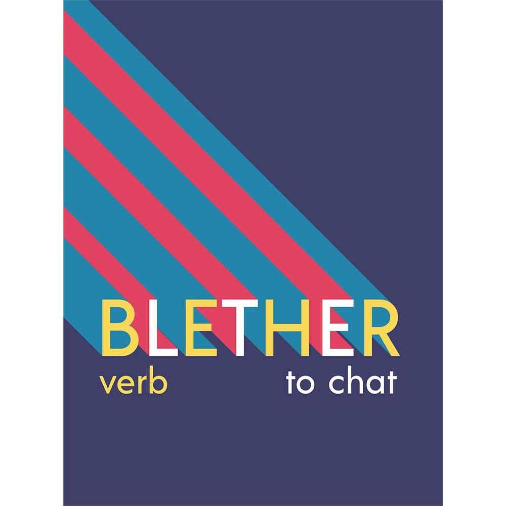 Wee Blue Coo Scottish Definition Blether Wall Art Print 12X16