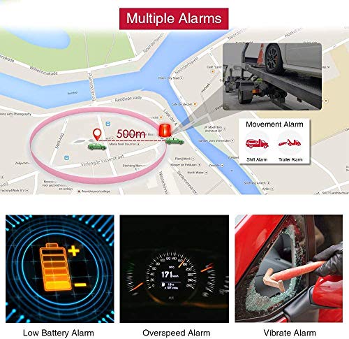 LMHOME Mini GPS Tracker Vehicle Tracker GSM GPS Locator LM002, Super Long Stanby GPS Tracker Strong Magnetic Multi-Function Free APP/Platform