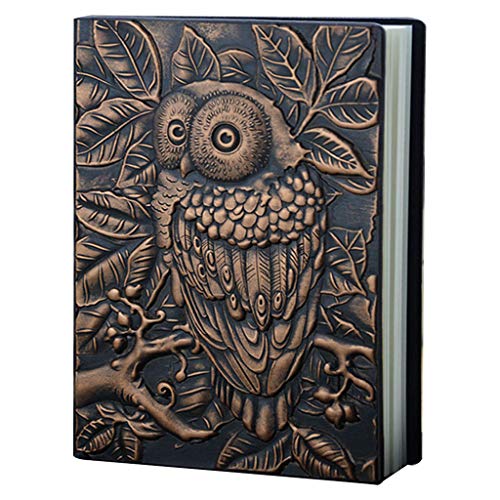 OKwife 3D Carving Eule geprägt Notebook Journal Notizblock Reisetagebuch Planer Skizzenbuch Schule Bürobedarf Cover
