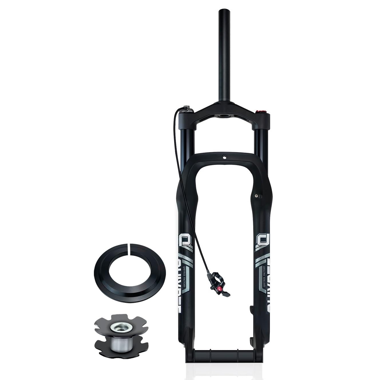 XGSUZNE 20" 26" 4.0 Fat Bike Air Suspension Fork 120mm Travel E-bike Front Fork，Spacing Hub 135mm,QR 9mm,28.6mm Straight Tube，Manual/Remote Lockout Ultralight