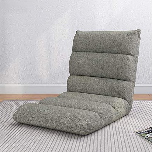 Silla de suelo ajustable con respaldo, sofá de meditación extraíble y lavable, diseño plegable para dormitorio y balcón, 5 posiciones reclinables para máxima comodidad