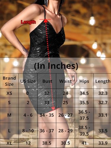 Image of Kaei&Shi Sequin Mini Dress,V Neck Spaghetti Strap Sparkly Prom Dresses for Women,Sexy Birthday Outfit HOCO Cocktail Nye Party