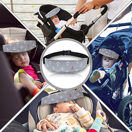 Image of Baby Carseat Head Support,Car seat Straps Pillow Support Ban,Stroller Neck Relief Strap Headrest,Slumber Sling Sleep Positioner for Toddler Infants Child Children Kids(Gery Unicorn+Clouds)