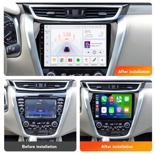 Radio 2 Din para Nissan Murano 2014-2020 con Android 13 y pantalla multimedia de 10.1'' 2