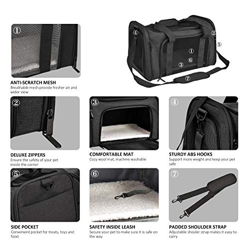 image for Henkelion Large Soft Sided Cat and Pet Carrier for Cats and Puppies up