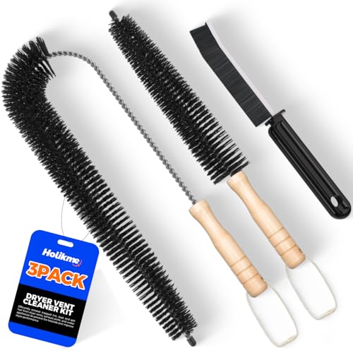 Image of Holikme Dryer Vent Cleaner Kit 3 Pack - Crevice & 2 Lint Brushes