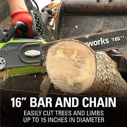 Image of Greenworks 40V 16 inch Brushless Cordless Chainsaw (Great For Tree Felling, Limbing, Pruning, and Firewood / 75+ Compatible Tools), Tool Only
