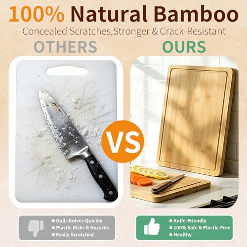 Set de 3 Tablas de Cortar de Bambú con Surcos Profundos miniatura 5