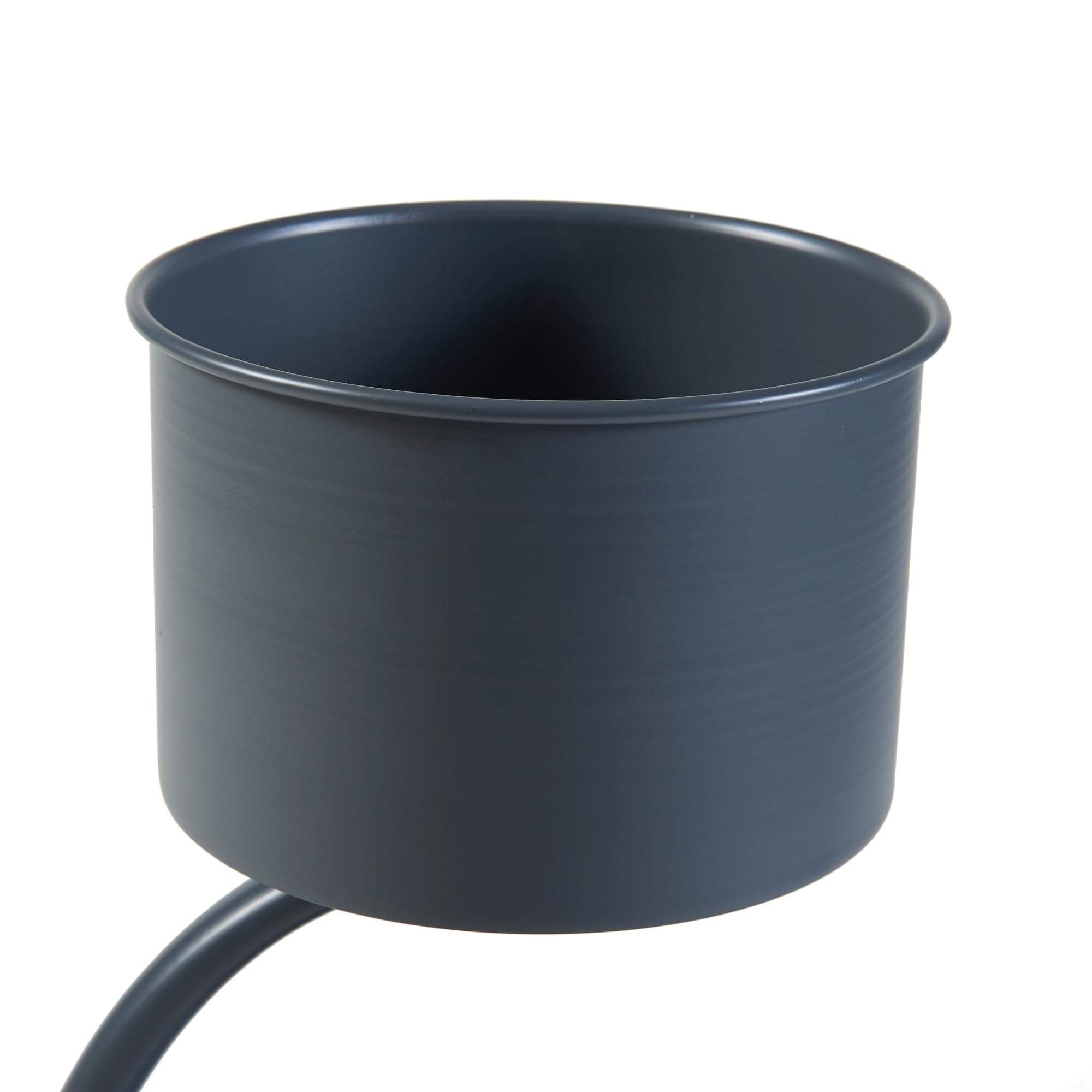 [en.casa] Soporte para Plantas en Forma de C Estantería de Pie con 2 Maceteros Incluidos para Flores Organizador de Macetas para Oficina Portamacetas Metal 63x29x21cm - Negro