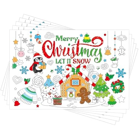 10pcs Christmas Colouring Placemats for Kids Cover