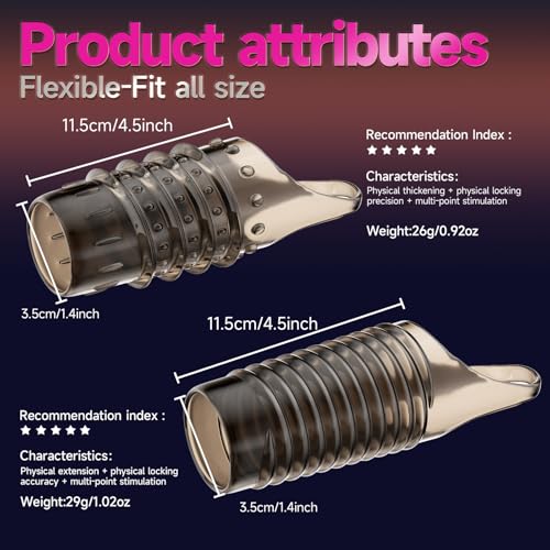 Cock-Rings-for-Men-Reusable-Penis-Enlarge-Sleeves-Girth-Delay-Ejaculation-Stronger-Erection-Enhancement-Sex-Toys-Silicone-Penis-Rings-for-Men-2pcs-Transparent-Black
