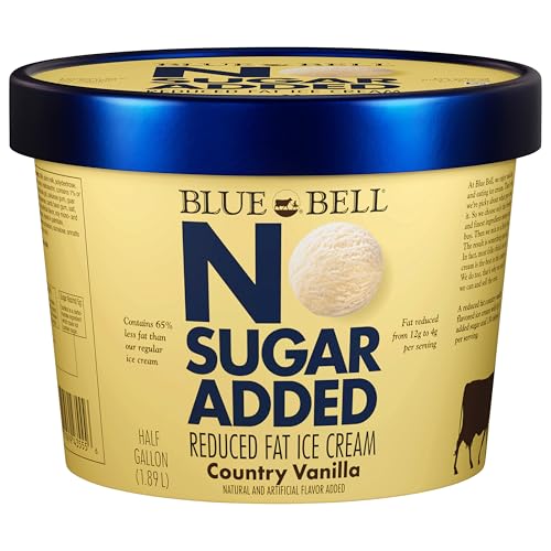 Blue Bell No Sugar Added Country Vanilla Ice Cream, 64 fl oz